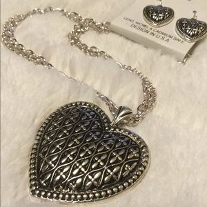 Heart Necklace and earrings set